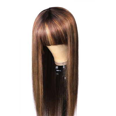 Geen kant pruiken 10-26 inch P4/27 Vrouwen pruik Volledige machine gemaakt menselijk haar pruiken Met knallen