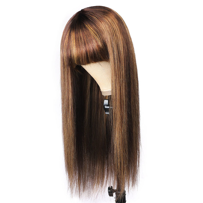 Geen kant pruiken 10-26 inch P4/27 Vrouwen pruik Volledige machine gemaakt menselijk haar pruiken Met knallen
