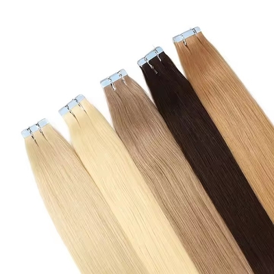 Onzichtbare blonde band in naadloos 100 menselijk haar verlengstuk Kinky rechte dubbel getrokken rauwe maagdelijk haar