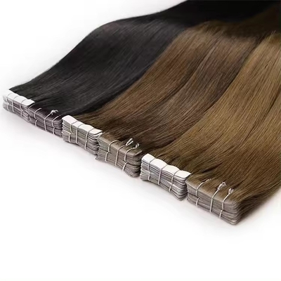 Onzichtbare blonde band in naadloos 100 menselijk haar verlengstuk Kinky rechte dubbel getrokken rauwe maagdelijk haar