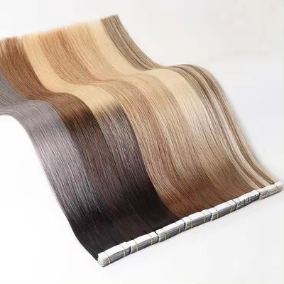 Onzichtbare blonde band in naadloos 100 menselijk haar verlengstuk Kinky rechte dubbel getrokken rauwe maagdelijk haar