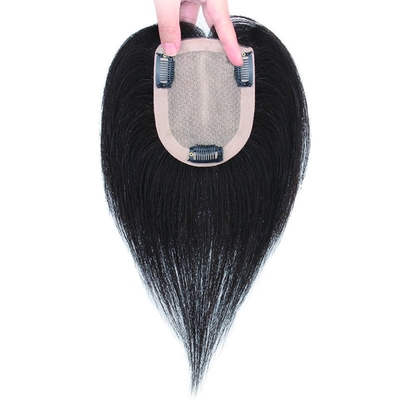 180% dichtheid Remy haar Toupee met zijde basis top en 24mm Toupee textuur Lengte 30cm