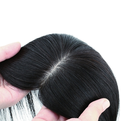 180% dichtheid Remy haar Toupee met zijde basis top en 24mm Toupee textuur Lengte 30cm