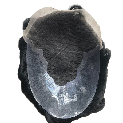 Natuurlijk zwart haar Toupee 6x8 Franse kant Mensen haar patch Chinees haar 110% Dichtheid