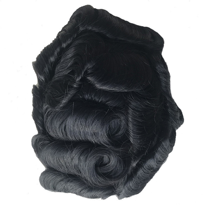 Natuurlijk zwart haar Toupee 6x8 Franse kant Mensen haar patch Chinees haar 110% Dichtheid