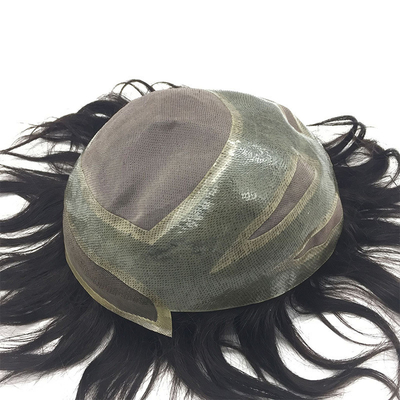 Vier Ogen Basismateriaal Zwitserse kant voor menselijk maagdelijk haar Toupee voor mannen 110% Dichtheid