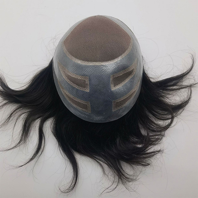 Vier Ogen Basismateriaal Zwitserse kant voor menselijk maagdelijk haar Toupee voor mannen 110% Dichtheid