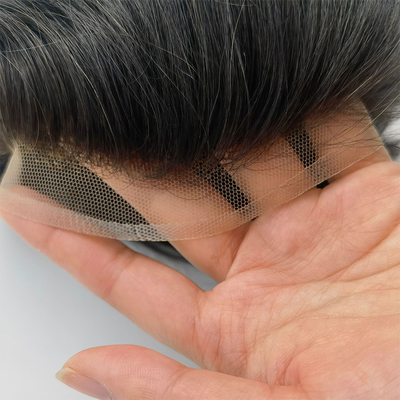 Vier Ogen Basismateriaal Zwitserse kant voor menselijk maagdelijk haar Toupee voor mannen 110% Dichtheid