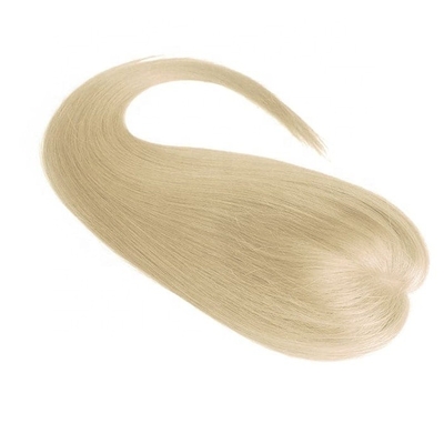 Europese haar vol cuticule vrij deel zijde basis clip in menselijk haar topper voor vrouwen