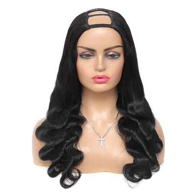 150% Dichtheid Braziliaanse Remy Lichaam Wave Haar U Deel Peruken Midden Open voor zwarte vrouwen