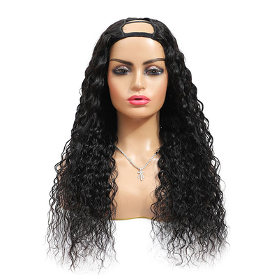 Raw Indian Water Wave Curly U Part Wig met OEM ODM Service en 100% Top Human Hair