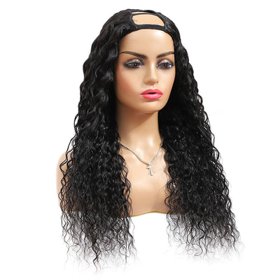 Raw Indian Water Wave Curly U Part Wig met OEM ODM Service en 100% Top Human Hair