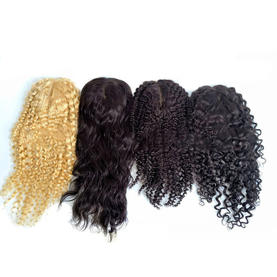Volledig handgemaakt 2024 Trend Blonde Remy Wavy Curly European Human Hair Topper Voor vrouwen