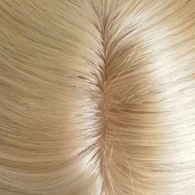Volledig handgemaakt 2024 Trend Blonde Remy Wavy Curly European Human Hair Topper Voor vrouwen
