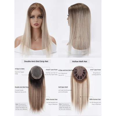 Echte natuurlijke Joodse Pu haar topper voor vrouwen Einde zijde kant voor Europese blonde 100-200g