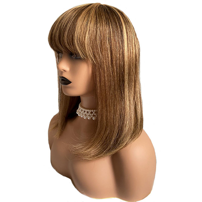 Kleefloze bob pruiken 100% remy menselijk haar geen kant voorkant P4/27 Braziliaanse rechte