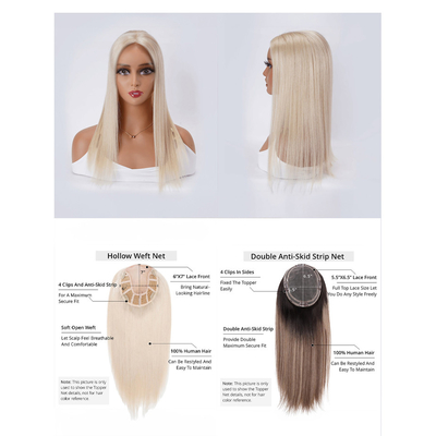 Echte natuurlijke Joodse Pu haar topper voor vrouwen Einde zijde kant voor Europese blonde 100-200g