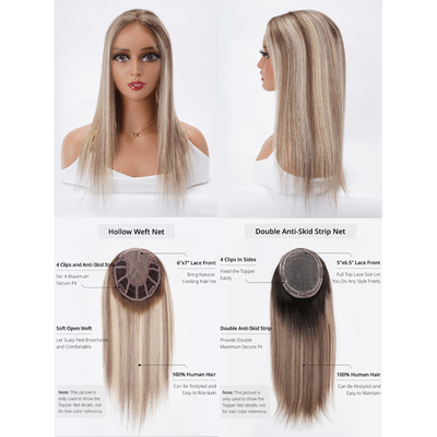 Echte natuurlijke Joodse Pu haar topper voor vrouwen Einde zijde kant voor Europese blonde 100-200g