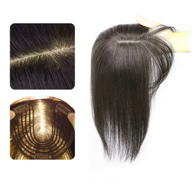 90% dichtheid rechte toupee clip in natuurlijk menselijk haar topper pruiken voor vrouwen