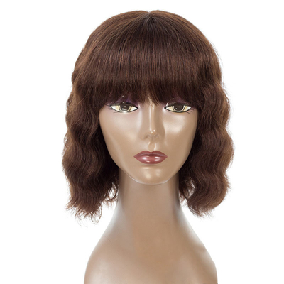 250g-450g Braziliaanse menselijk haar pruik Bulk Virgin Remy Machine Made Short Bob Pruiken Met Bangs Verkopers