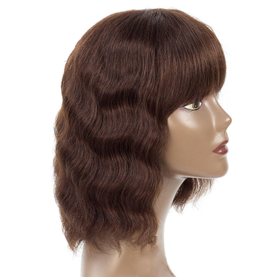 250g-450g Braziliaanse menselijk haar pruik Bulk Virgin Remy Machine Made Short Bob Pruiken Met Bangs Verkopers