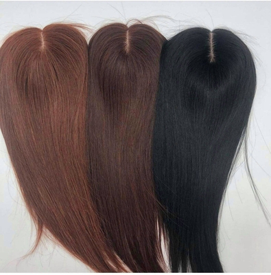Zilkbasis Mensenhaar Toppers kant Toupee voor Vrouwen Maagd Haar Straight Toppers