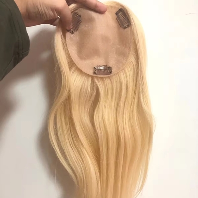 100% menselijk haar topper voor vrouwen natuurlijke zijde basis Toupee in rechte stijl