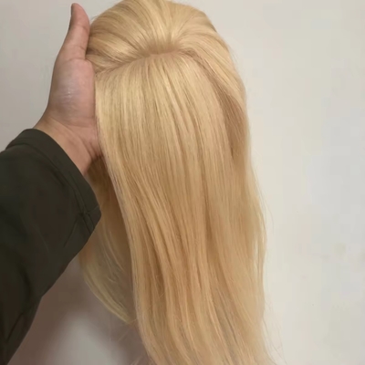 100% menselijk haar topper voor vrouwen natuurlijke zijde basis Toupee in rechte stijl