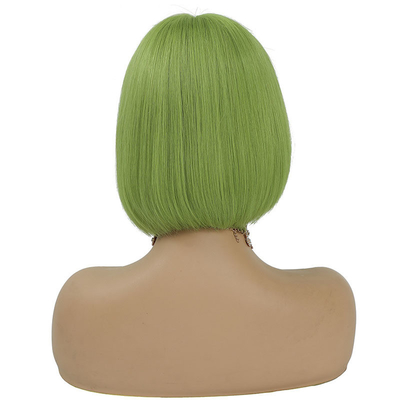 Groene kleur Braziliaans menselijk haar Korte Bob pruiken 10 inch met babyhaar en HD kant Frontaal