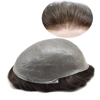 Tinnige huid Toupee Voor mannen Europees haar met volledig gekleurde huid