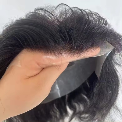 Tinnige huid Toupee Voor mannen Europees haar met volledig gekleurde huid
