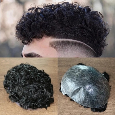 100% maagdelijke kuutiel Afro Toupee voor zwarte mannen