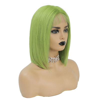 100% menselijk haar Braziliaans HD kant Frontal 8A 10A 12A Korte Groene Bob pruik met Zwitserse kant