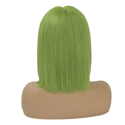 100% menselijk haar Braziliaans HD kant Frontal 8A 10A 12A Korte Groene Bob pruik met Zwitserse kant