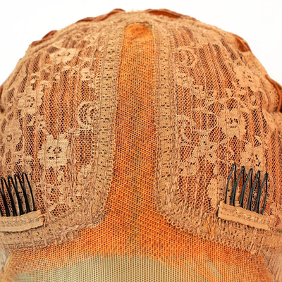 14 inch HD kant voor Bob pruiken met natuurlijk oranje zijdeachtig recht Peruaans menselijk haar