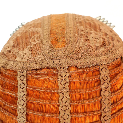 14 inch HD kant voor Bob pruiken met natuurlijk oranje zijdeachtig recht Peruaans menselijk haar