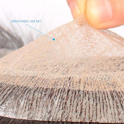 100% menselijk haar Volledige nagelhuid Ja.100% maagdelijke nagelhuid Gelijnd haar Natuurlijke Toupee voor mannen