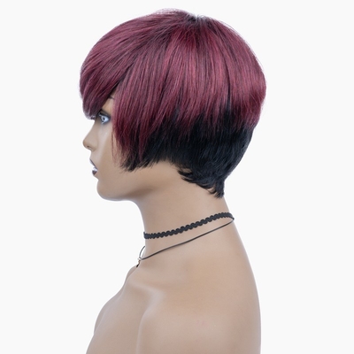 6 inch zomer HD Zwitserse kant Raw maagdelijk menselijk haar Zilkige rechte korte pruik Pixie cut pruiken voor zwarte vrouwen