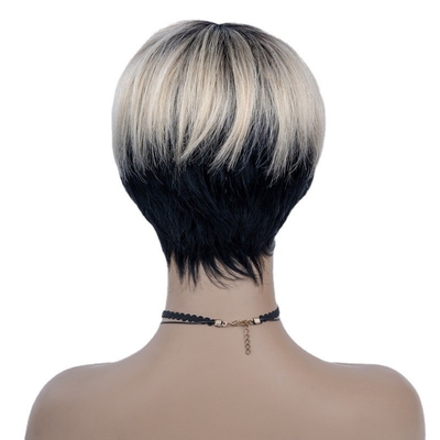 6 inch zomer HD Zwitserse kant Raw maagdelijk menselijk haar Zilkige rechte korte pruik Pixie cut pruiken voor zwarte vrouwen
