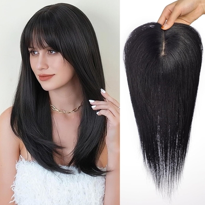 Zilk basis clip in topper 14 inch 150% dichtheid natuurlijk zwart/donkerbruin/moccabruin