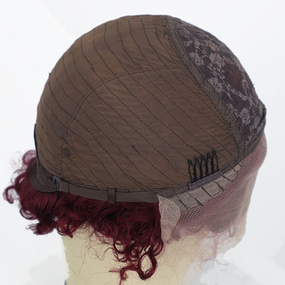 99J Bourgogne Bruine Indiase maagdelijke huidhuid Aligned Human Hair Lace Front Wigs for Small Size