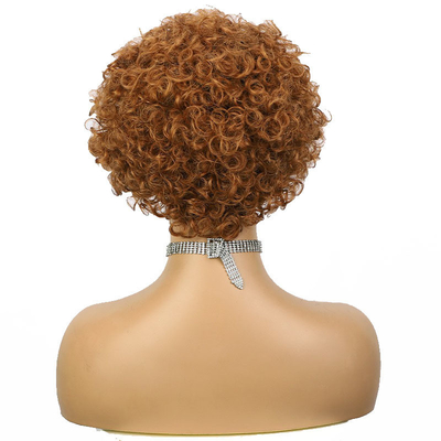 Kort haar krullend golvende pruik voor zwarte dames Machine Made Remy Hair Pixie pruik