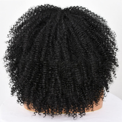 Lichte bruine bouncy krullend menselijk haar pruiken met bangs Peruaanse Remy Afro Kinky krullen
