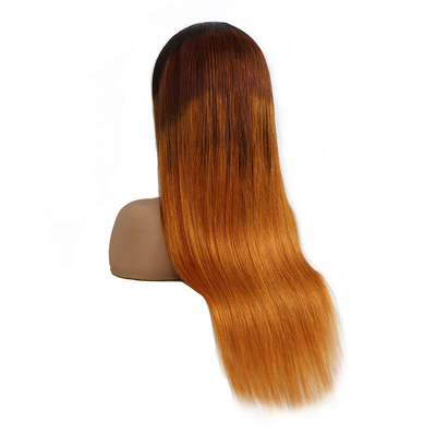 Ervaar de volledige nagelhuid Braziliaans menselijk haar kant voorste pruik T1B/4/30HL Ombre kleur