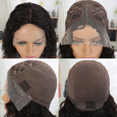 100% menselijk haar Braziliaanse kant voorperuk voor zwarte vrouwen Bob stijl korte pruik