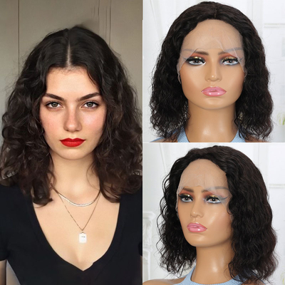 100% menselijk haar Braziliaanse kant voorperuk voor zwarte vrouwen Bob stijl korte pruik