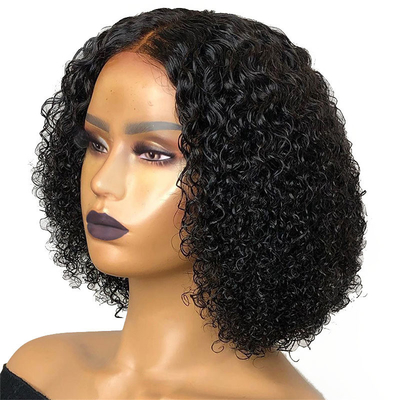 Remy Hair 180% Dichtheid Afro Kinky Curly 4*4/13*4/13*6 kant Frontale BOB pruiken voor zwarte vrouwen 250g-450g