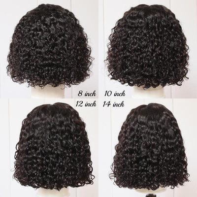 Remy Hair 180% Dichtheid Afro Kinky Curly 4*4/13*4/13*6 kant Frontale BOB pruiken voor zwarte vrouwen 250g-450g