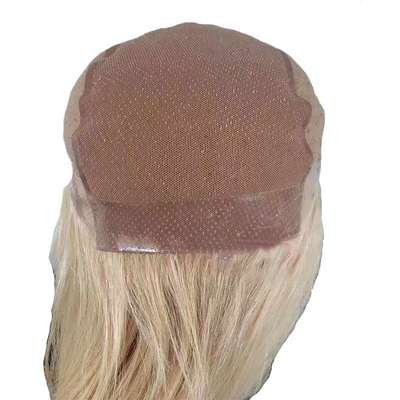 16-24 inch 613 blonde met de hand gebonden PU silicium medische pruiken voor blanke vrouwen 100% menselijk haar