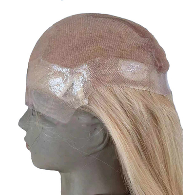 16-24 inch 613 blonde met de hand gebonden PU silicium medische pruiken voor blanke vrouwen 100% menselijk haar